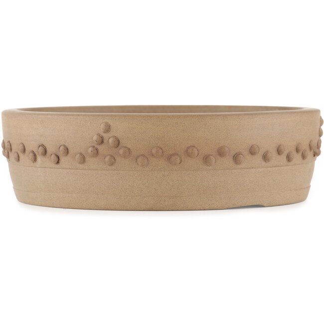 Ronde ongeglazuurde bonsaipot van Itouen - 215 x 215 x 60 mm