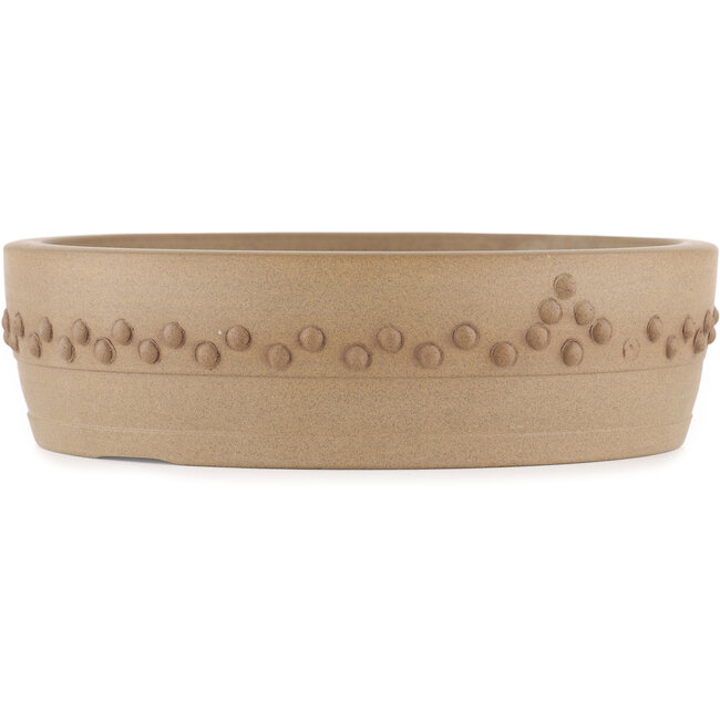 Round unglazed bonsai pot by Itouen - 215 x 215 x 60 mm