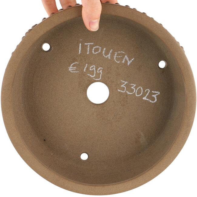 Maceta para bonsái redonda sin esmaltar de Itouen - 215 x 215 x 60 mm