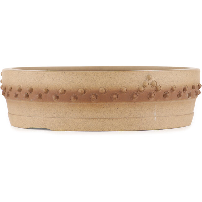 Round unglazed bonsai pot by Itouen - 210 x 210 x 60 mm
