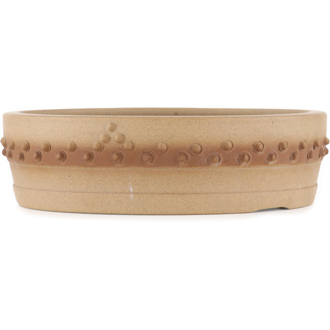 Round unglazed bonsai pot by Itouen - 210 x 210 x 60 mm