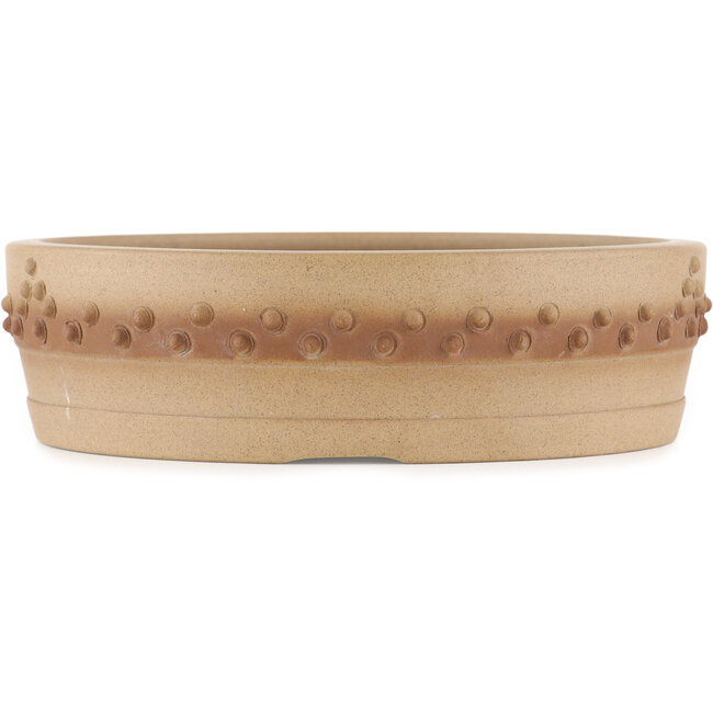 Round unglazed bonsai pot by Itouen - 210 x 210 x 60 mm