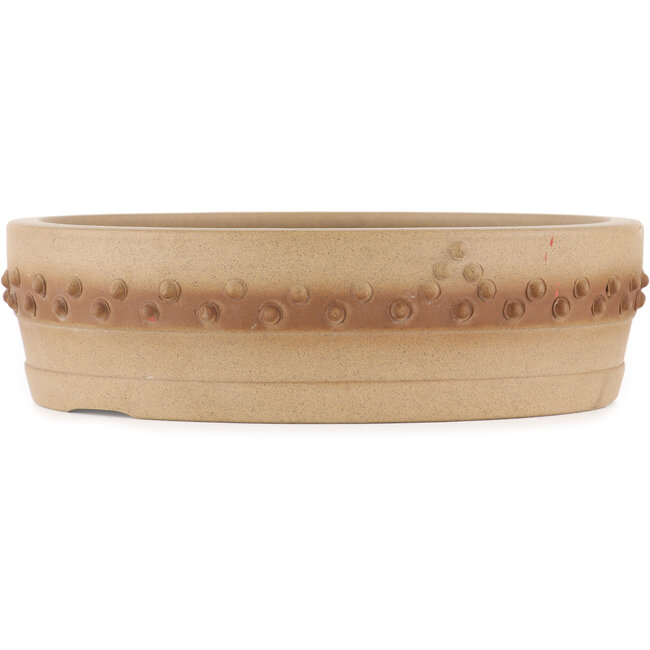 Round unglazed bonsai pot by Itouen - 210 x 210 x 60 mm