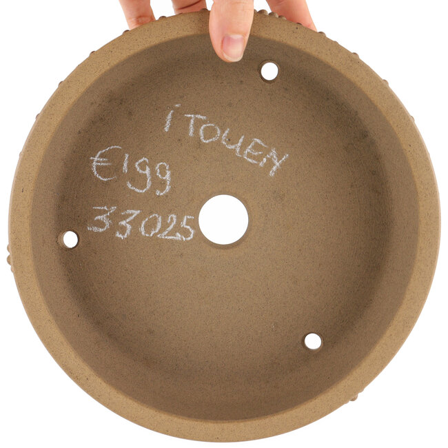 Ronde ongeglazuurde bonsaipot van Itouen - 210 x 210 x 60 mm
