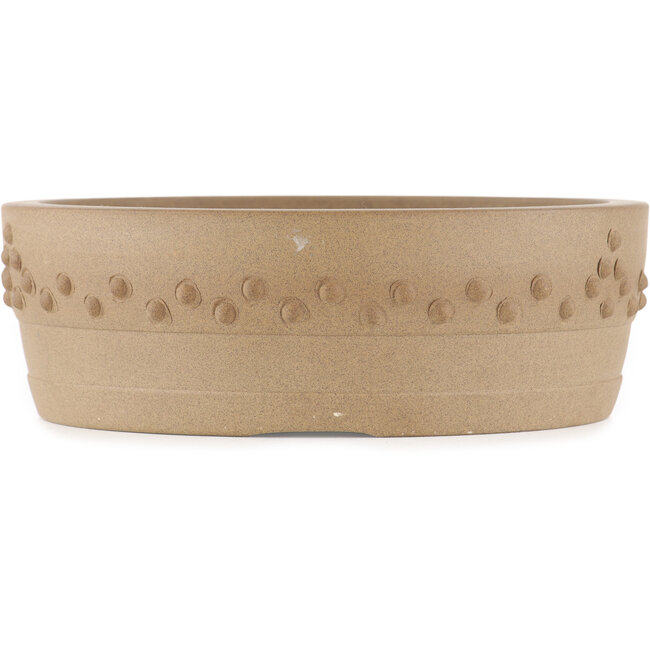 Round unglazed bonsai pot by Itouen - 195 x 195 x 60 mm