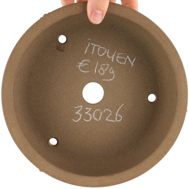 Maceta para bonsái redonda sin esmaltar de Itouen - 195 x 195 x 60 mm