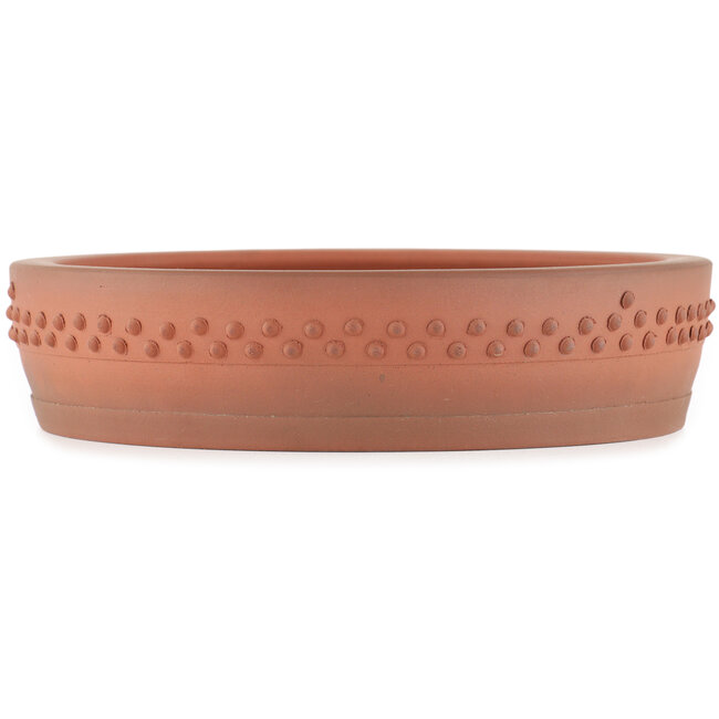 Round unglazed bonsai pot by Shoko - 235 x 235 x 55 mm