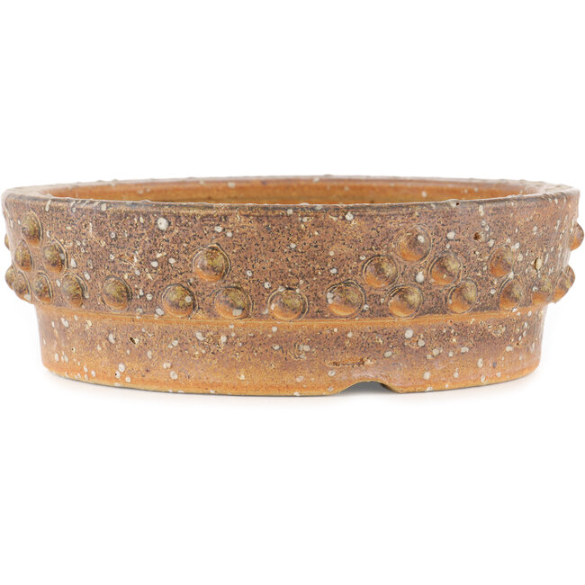 Round unglazed bonsai pot - 250 x 250 x 80 mm