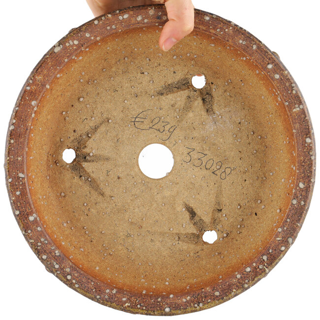 Round unglazed bonsai pot - 250 x 250 x 80 mm