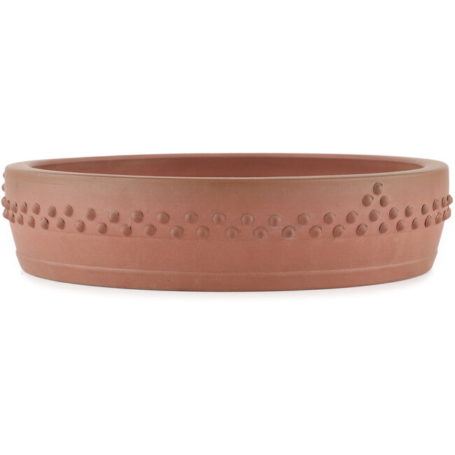 Round unglazed bonsai pot by Shoko - 285 x 285 x 65 mm