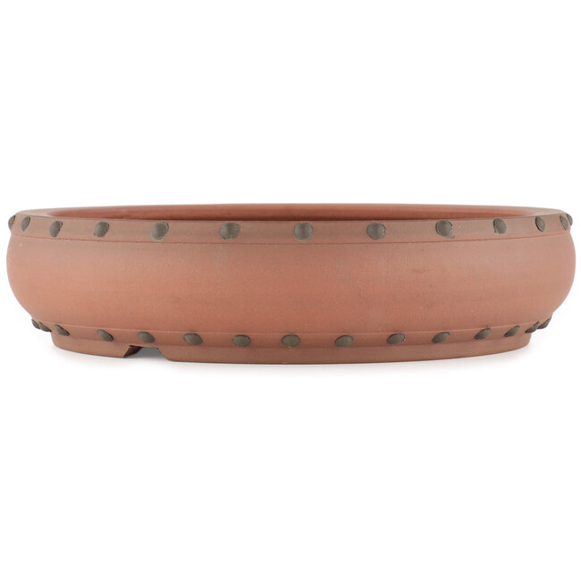 Round unglazed bonsai pot by Itouen - 260 x 260 x 60 mm