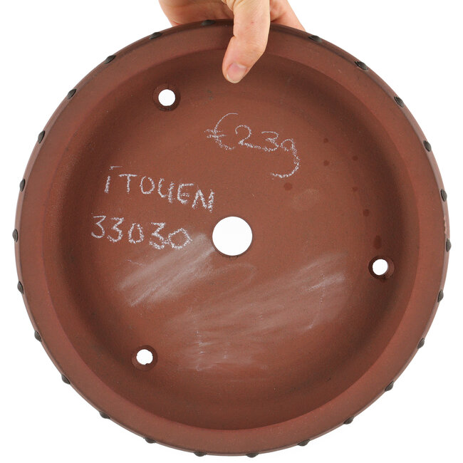 Maceta para bonsái redonda sin esmaltar de Itouen - 260 x 260 x 60 mm