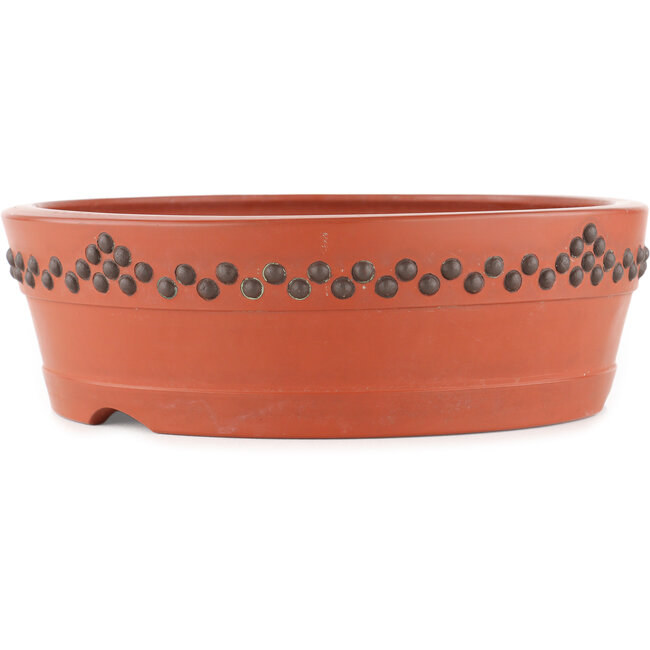 Round unglazed bonsai pot - 270 x 270 x 85 mm