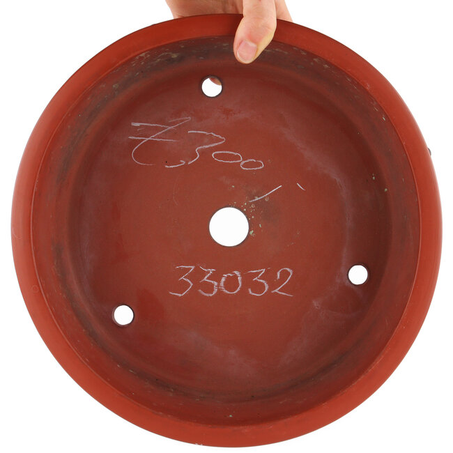 Round unglazed bonsai pot - 270 x 270 x 85 mm