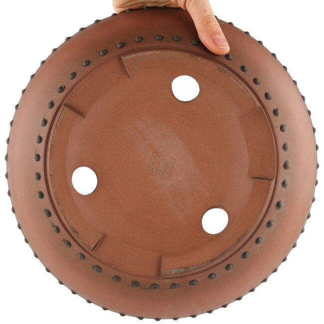 Round unglazed bonsai pot by Itouen - 260 x 260 x 60 mm