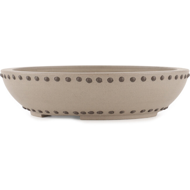 Round unglazed bonsai pot by Itouen - 265 x 265 x 60 mm