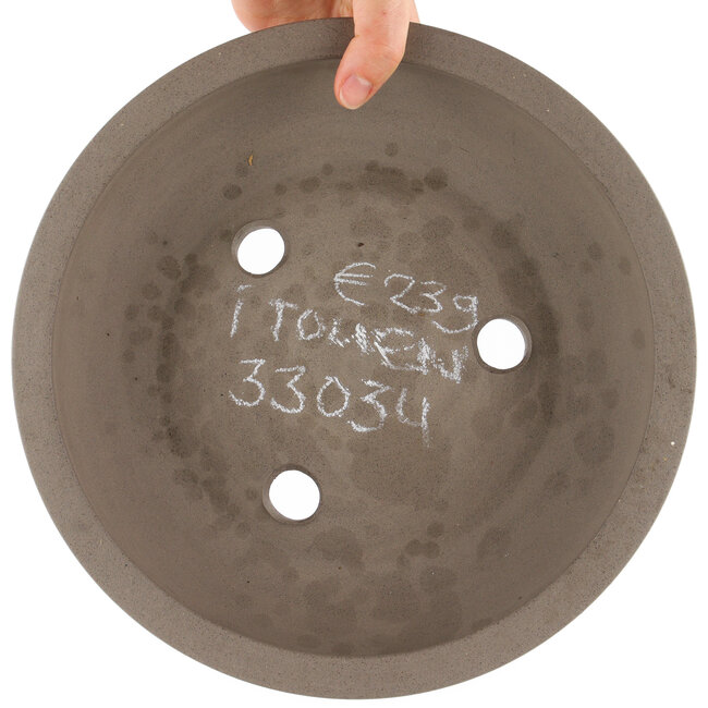 Round unglazed bonsai pot by Itouen - 265 x 265 x 60 mm