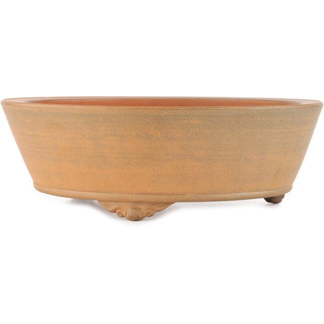 Round unglazed bonsai pot by Itouen - 250 x 250 x 80 mm