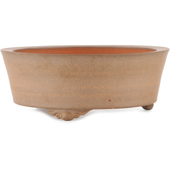 Round unglazed bonsai pot by Itouen - 205 x 205 x 80 mm