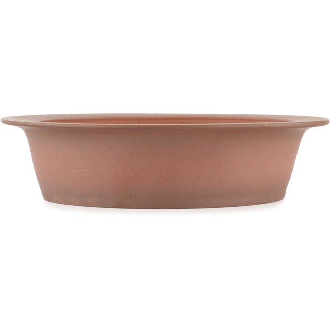 Round unglazed bonsai pot by Shoko - 277 x 277 x 67 mm