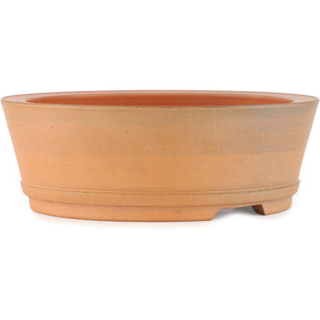 Round unglazed bonsai pot by Itouen - 215 x 215 x 75 mm