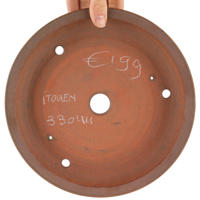 Maceta para bonsái redonda sin esmaltar de Itouen - 223 x 223 x 45 mm