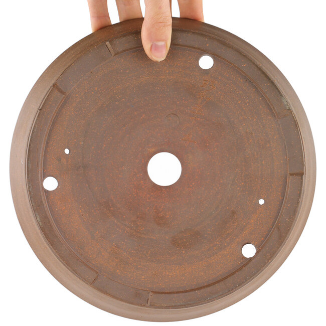 Ronde ongeglazuurde bonsaipot van Itouen - 223 x 223 x 45 mm