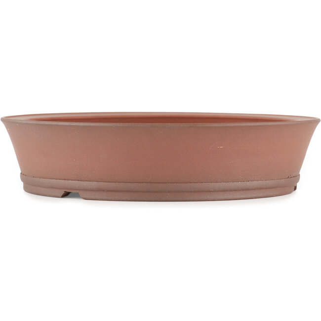 Round unglazed bonsai pot by Shoko - 227 x 227 x 53 mm