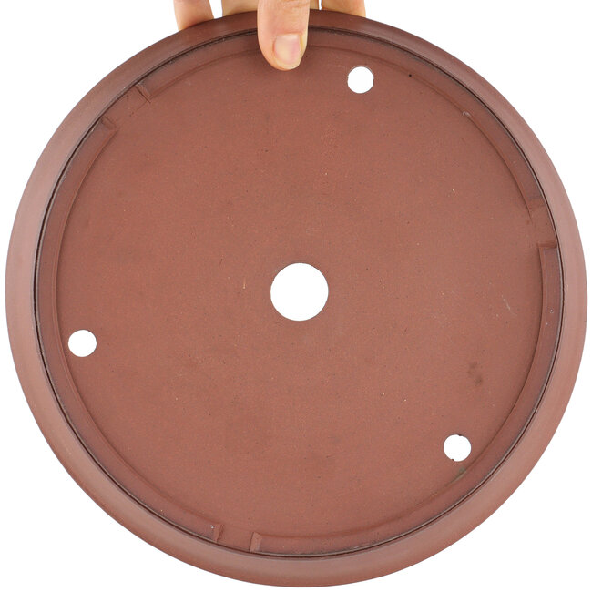 Ronde ongeglazuurde bonsaipot van Shoko - 225 x 225 x 40 mm