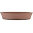 Round unglazed bonsai pot by Shoko - 250 x 250 x 50 mm