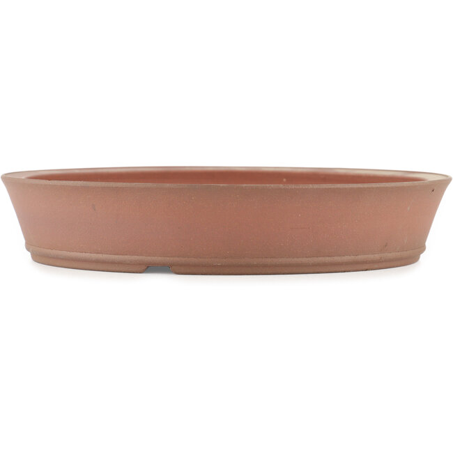 Round unglazed bonsai pot by Shoko - 255 x 255 x 50 mm