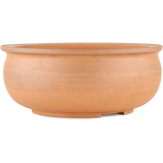 Round unglazed bonsai pot by Itouen - 245 x 245 x 100 mm