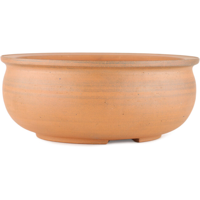 Round unglazed bonsai pot by Itouen - 245 x 245 x 100 mm