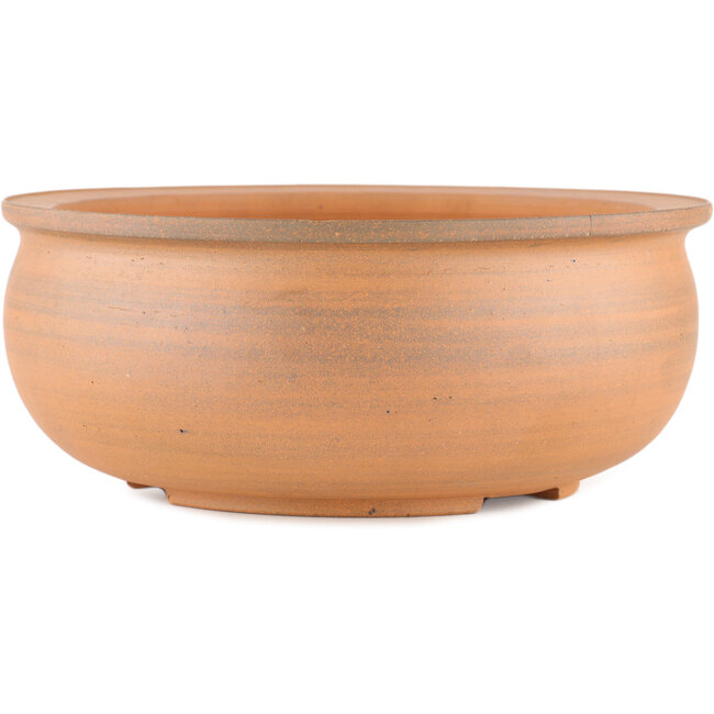 Round unglazed bonsai pot by Itouen - 245 x 245 x 100 mm