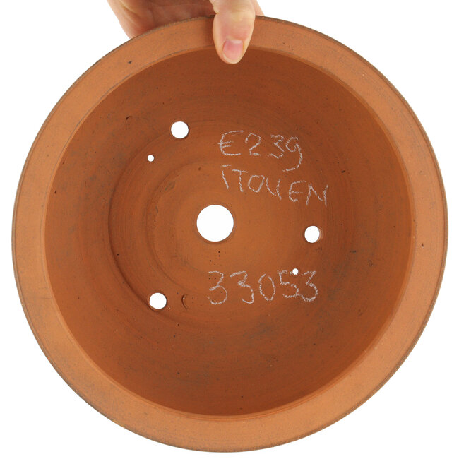 Round unglazed bonsai pot by Itouen - 245 x 245 x 100 mm