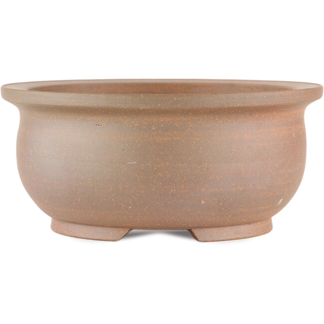 Round unglazed bonsai pot by Itouen - 210 x 210 x 95 mm