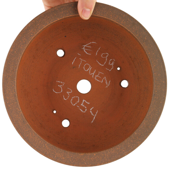 Ronde ongeglazuurde bonsaipot van Itouen - 210 x 210 x 95 mm