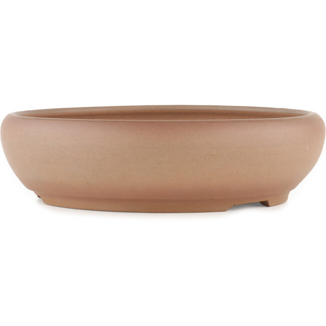 Round unglazed bonsai pot by Itouen - 240 x 240 x 65 mm