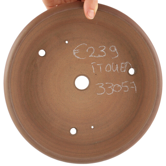 Maceta para bonsái redonda sin esmaltar de Itouen - 240 x 240 x 65 mm
