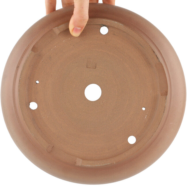 Ronde ongeglazuurde bonsaipot van Itouen - 240 x 240 x 65 mm