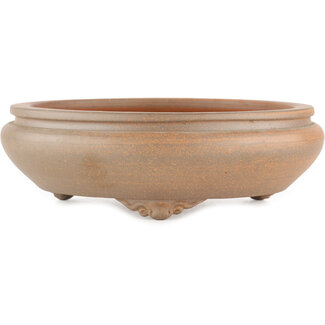 Ito(u)en 215 mm round unglazed bonsai pot by Itouen, Japan