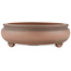 Round unglazed bonsai pot by Shoko - 205 x 205 x 65 mm