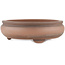 Round unglazed bonsai pot by Shoko - 205 x 205 x 65 mm