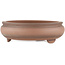Round unglazed bonsai pot by Shoko - 205 x 205 x 65 mm