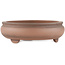 Round unglazed bonsai pot by Shoko - 205 x 205 x 65 mm
