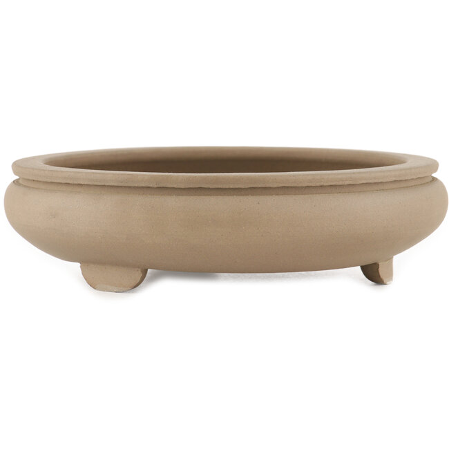 Round unglazed bonsai pot by Itouen - 198 x 198 x 55 mm