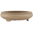 Round unglazed bonsai pot by Itouen - 198 x 198 x 55 mm