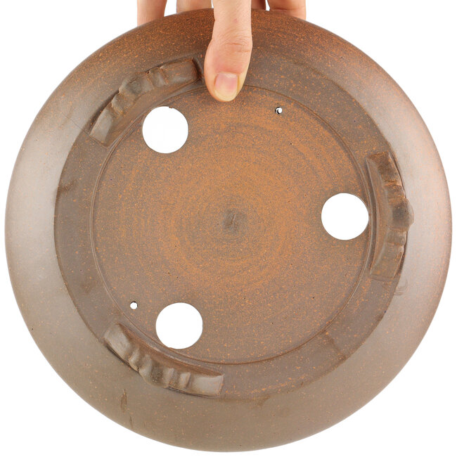 Ronde ongeglazuurde bonsaipot van Itouen - 215 x 215 x 70 mm