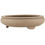 Round unglazed bonsai pot by Itouen - 198 x 198 x 55 mm
