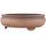 Round unglazed bonsai pot by Shoko - 205 x 205 x 65 mm